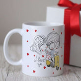 Romantic Couple On A Ride White Coffee Mug